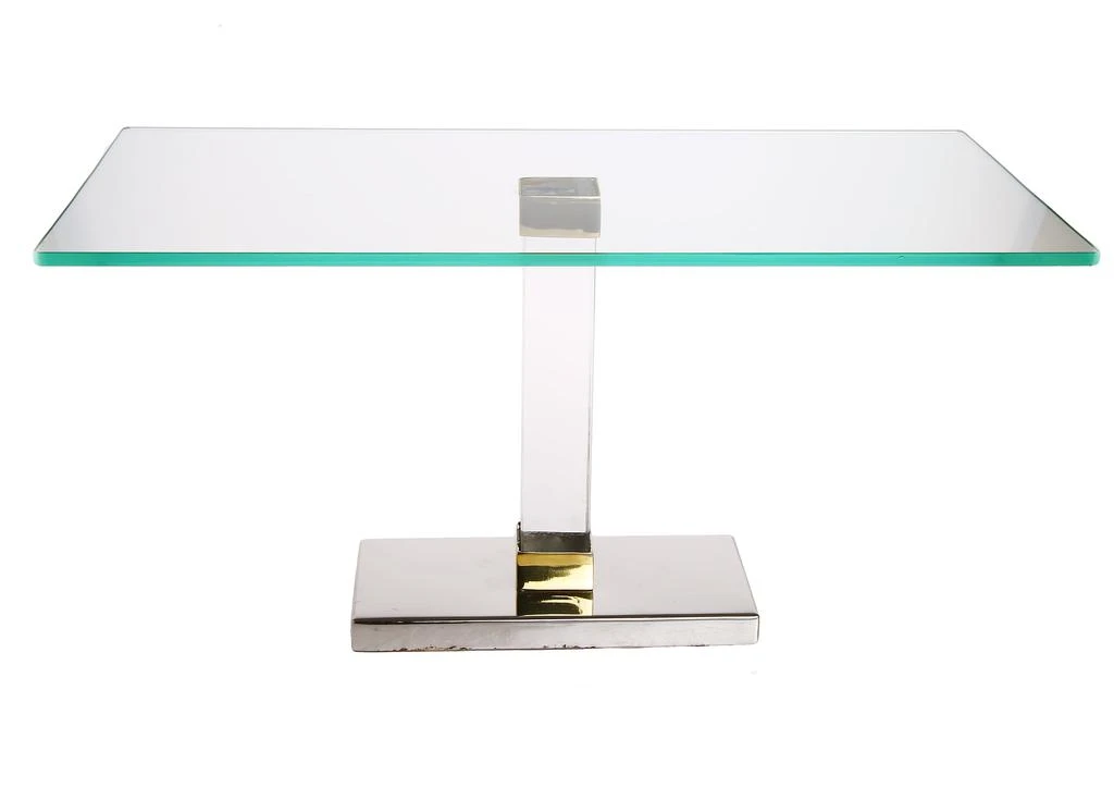 商品Classic Touch Decor|Glass Rectangular Cake Stand With Acrylic Stem,价格¥812,第1张图片