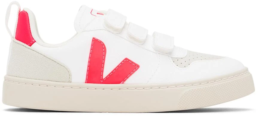 商品Veja|Kids White & Red V-10 Sneakers,价格¥736,第1张图片