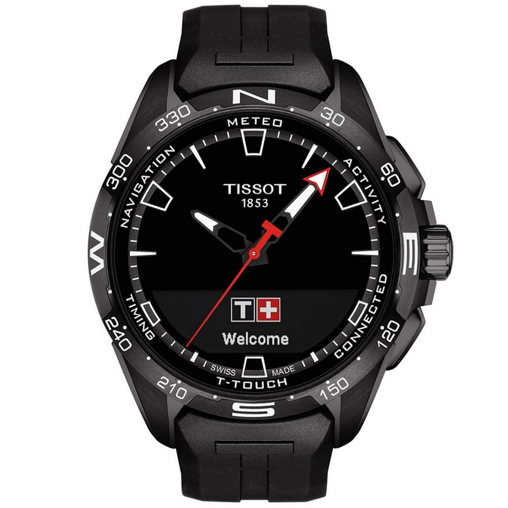 Men's Swiss T-Touch Connect Solar Black Rubber Strap Smart Watch 48mm商品第1张图片规格展示