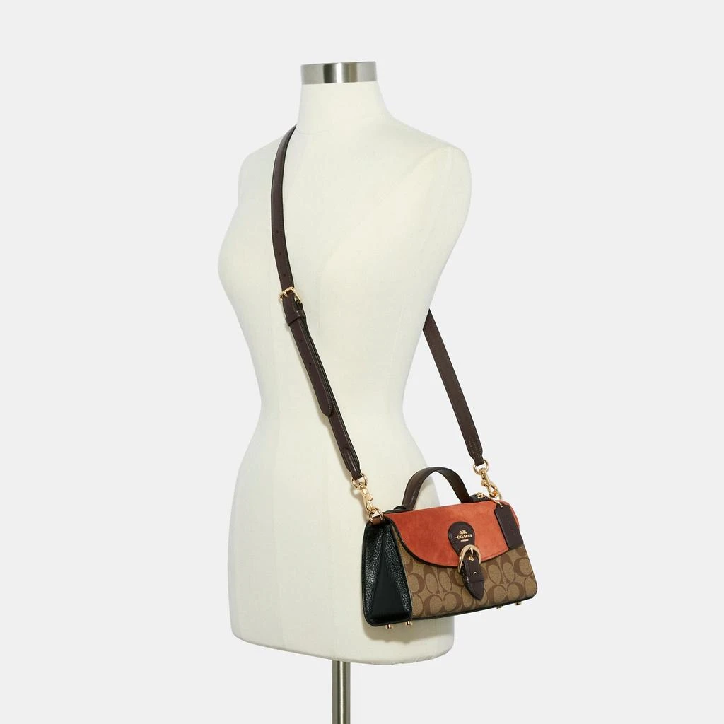 商品Coach|Coach Outlet Kleo Top Handle In Signature Canvas,价格¥1104,第3张图片详细描述