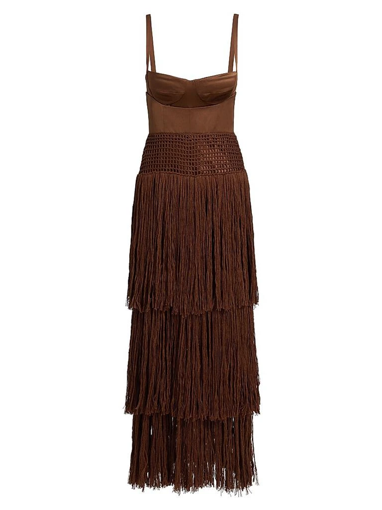 商品Alejandra Alonso Rojas|Bustier Silk Fringe Crochet Dress,价格¥7678,第1张图片