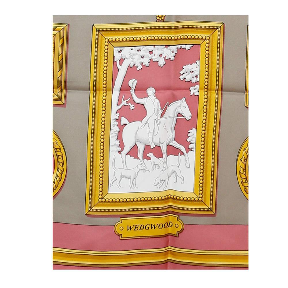 商品[二手商品] Hermes|Hermes Pink Wedgwood By Philippe Ledoux Silk Scarf,价格¥3617,第5张图片详细描述