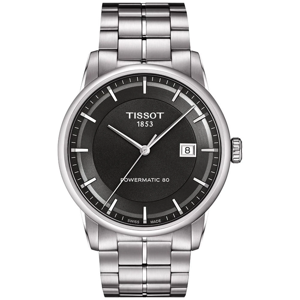 商品Tissot|Men's Swiss Automatic T-Classic Luxury Powermatic 80 Stainless Steel Bracelet Watch 41mm,价格¥4592,第1张图片