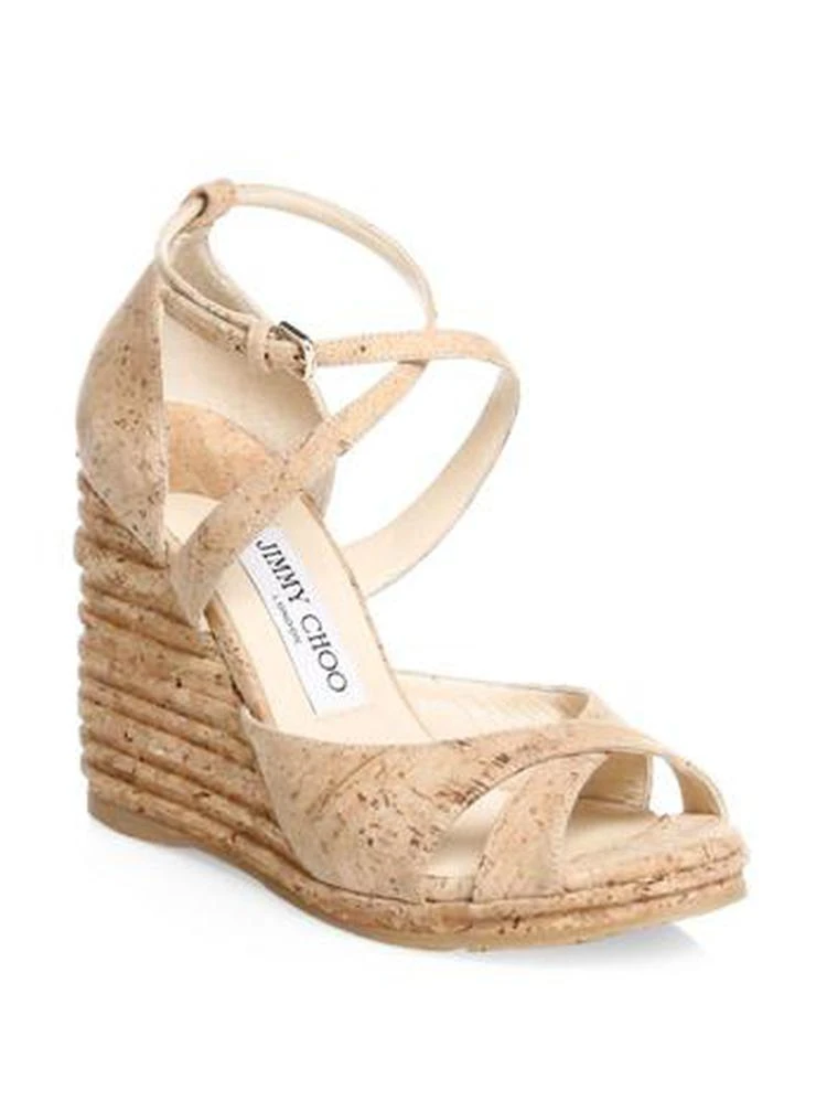 商品Jimmy Choo|Alanah Cork Wedge Sandal,价格¥1724,第1张图片