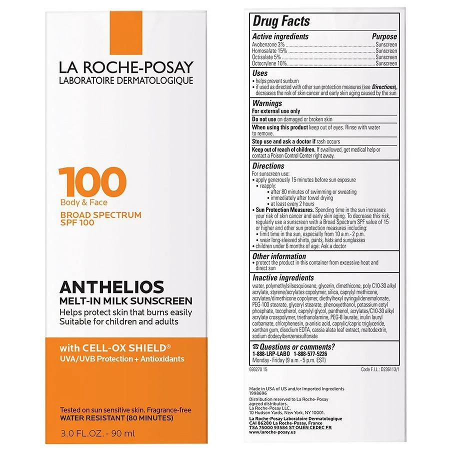 商品La Roche Posay|Anthelios Melt-in Milk Body and Face Sunscreen Lotion SPF 100,价格¥195,第5张图片详细描述