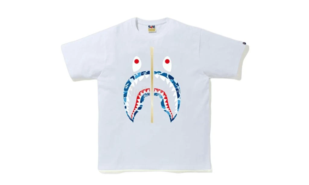 商品Bape|Bape ABC White/Blue Camo Shark T-Shirt,价格¥1383,第1张图片