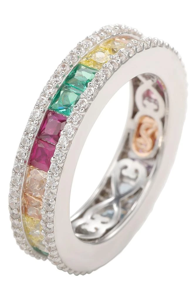 商品Suzy Levian|Sterling Silver Rainbow Princess Cut Cubic Zirconia Band Ring,价格¥1313,第5张图片详细描述