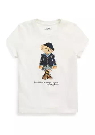 商品Ralph Lauren|Lauren Childrenswear Girls 4 6X Polo Bear Cotton Jersey T Shirt,价格¥74,第1张图片