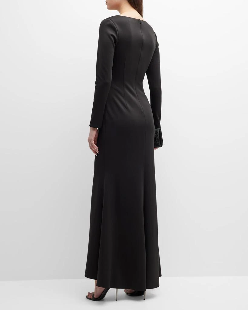 商品Badgley Mischka|Pleated-Bust Sweetheart Trumpet Gown,价格¥1610,第4张图片详细描述