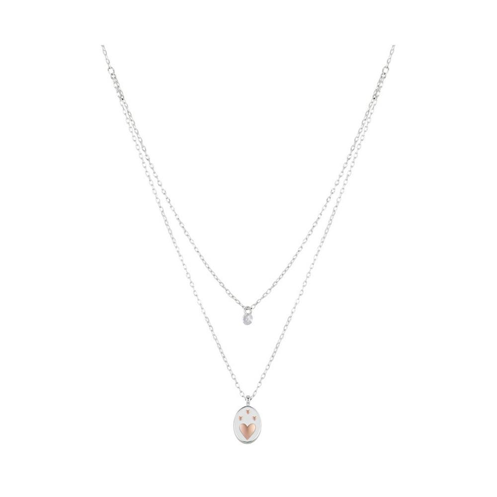 14K Gold Flash-Plated "Mom" Heart Layered Pendant Necklace商品第1张图片规格展示