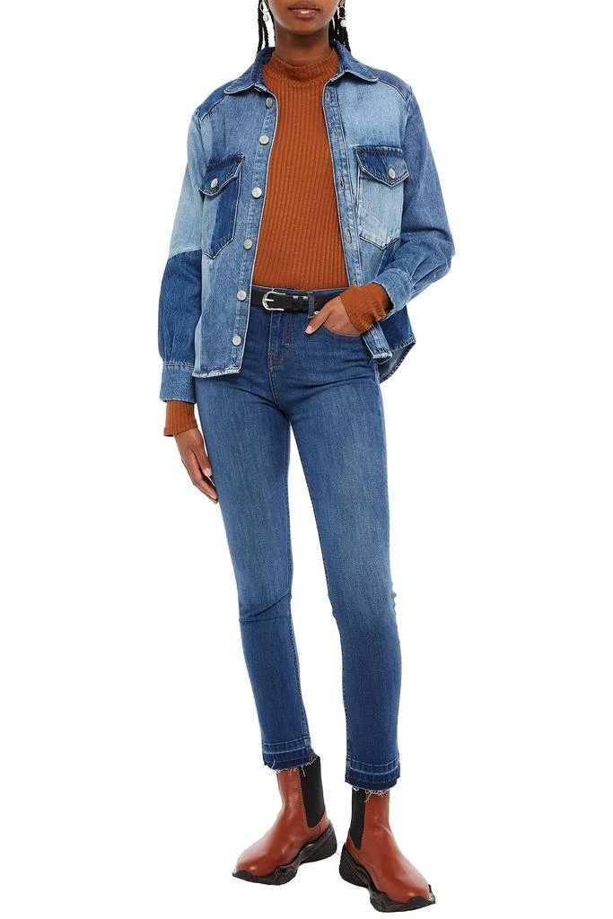 商品Maje|Cilly patchwork-effect faded denim jacket,价格¥635,第4张图片详细描述