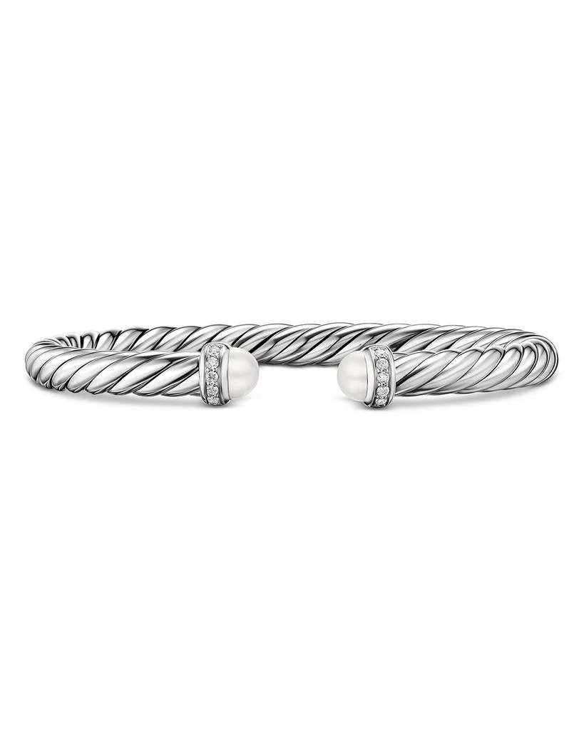 商品David Yurman|Cable Flex® Bracelet in Sterling Silver with Pearls and Diamonds, 6mm,价格¥6591,第1张图片