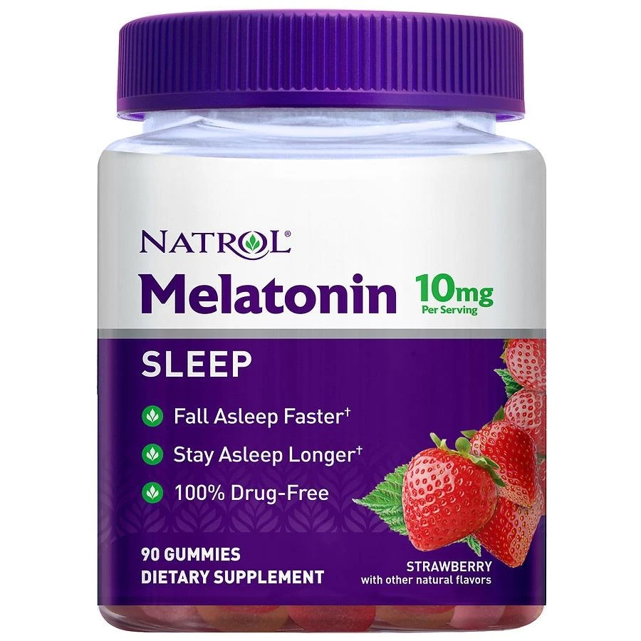 商品Natrol|Melatonin 10 mg, Sleep Support, Gummies Strawberry,价格¥97,第1张图片