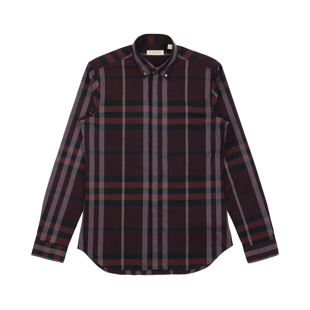 商品[国内直发] Burberry|BURBERRY 紫红色男士衬衫 3944130,价格¥2501,第1张图片