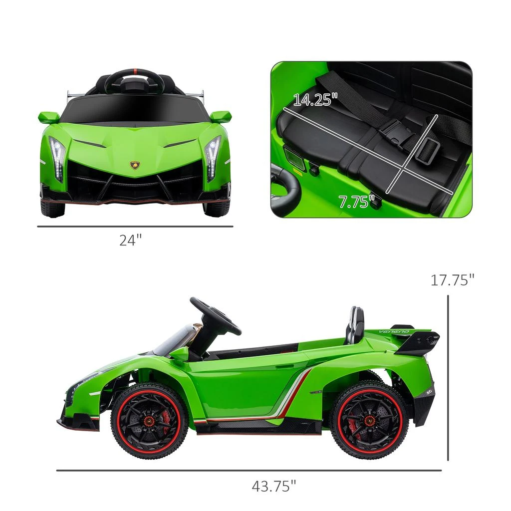 商品Streamdale Furniture|Streamdale Lamborghini Veneno Electric Ride-On Car Licensed,价格¥3475,第5张图片详细描述