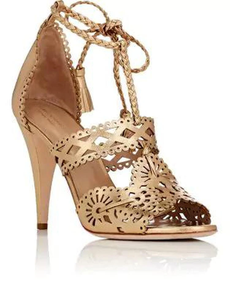 商品Alberta Ferretti|Laser-Cut Metallic Leather Sandals,价格¥3003,第2张图片详细描述