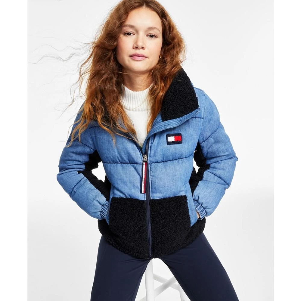 商品Tommy Hilfiger|Women's Denim & Sherpa Puffer Jacket,价格¥815,第1张图片