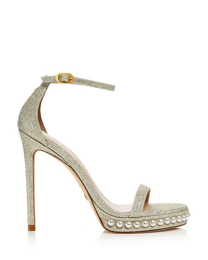 商品Stuart Weitzman|Women's Nudist Disco Embellished Ankle Strap Sandals,价格¥2058,第2张图片详细描述