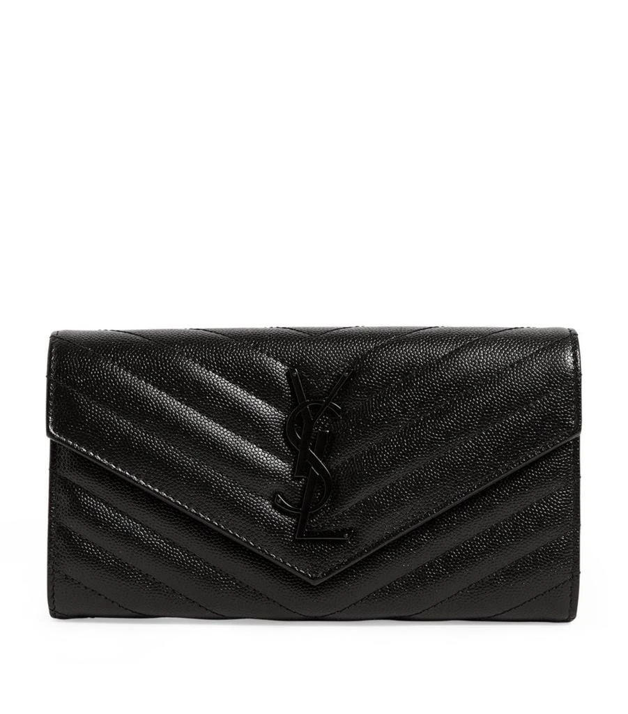 商品Yves Saint Laurent|Monogram Saint Laurent Matelassé Large Flap Wallet,价格¥6638,第1张图片