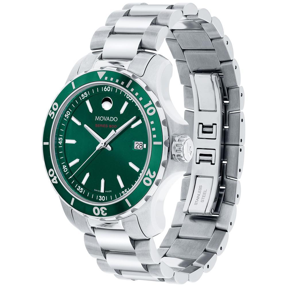 商品Movado|Men's Swiss Series 800 Stainless Steel Bracelet Diver Watch 40mm,价格¥8937,第4张图片详细描述