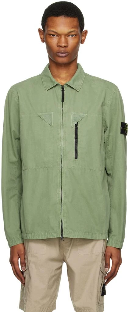 商品Stone Island|Green Garment-Dyed Jacket,价格¥2453,第1张图片