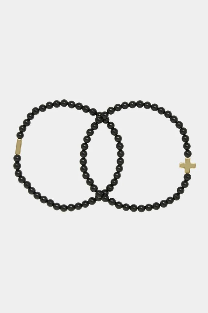 商品Charged|Onyx 4mm Beaded Bracelet Set,价格¥303,第1张图片