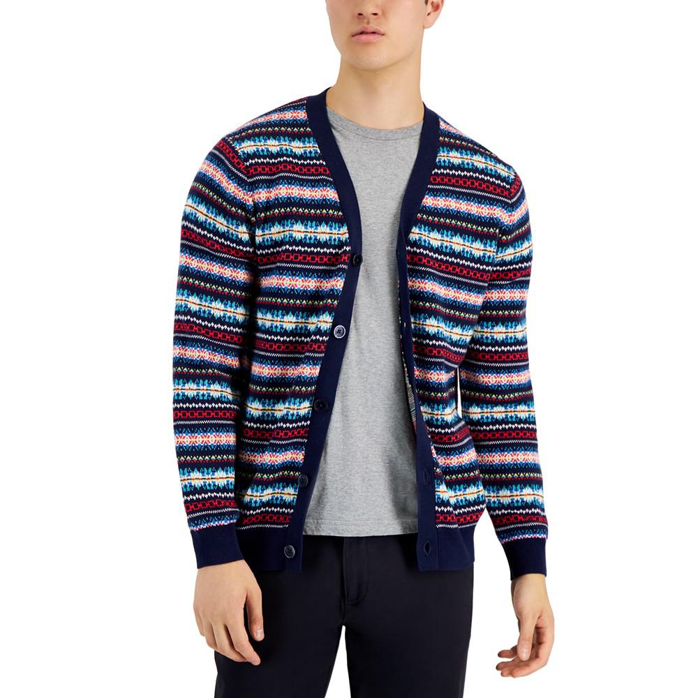 Men's Cozy Fair Isle Button-Up Cardigan, Created for Macy's商品第1张图片规格展示