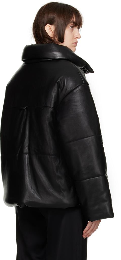 Black Hide Vegan Leather Jacket商品第3张图片规格展示