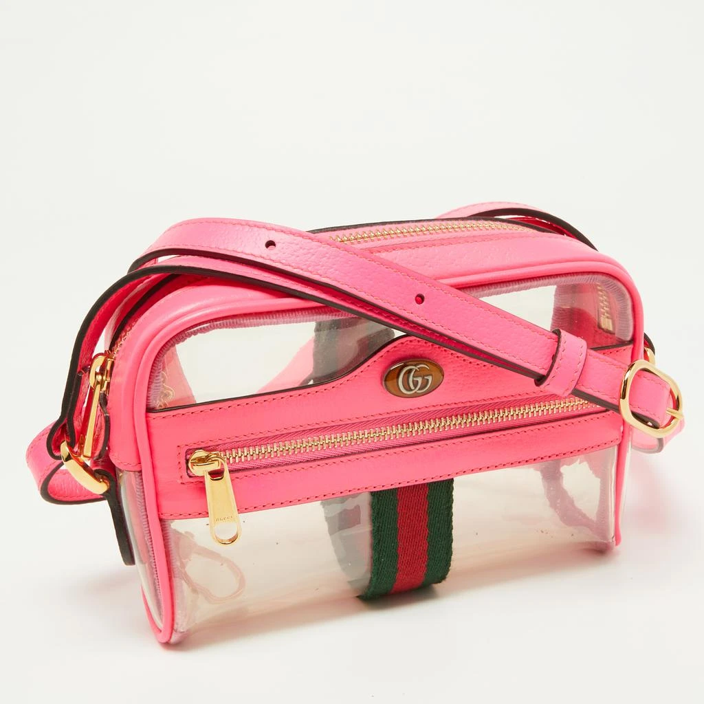 商品[二手商品] Gucci|Gucci Neon Pink Leather and PVC Mini Ophidia Crossbody Bag,价格¥5202,第3张图片详细描述