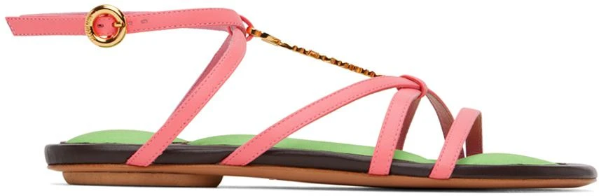 商品Jacquemus|Pink Le Raphia 'Les Sandales Pralu Plates' Sandals,价格¥2450,第1张图片
