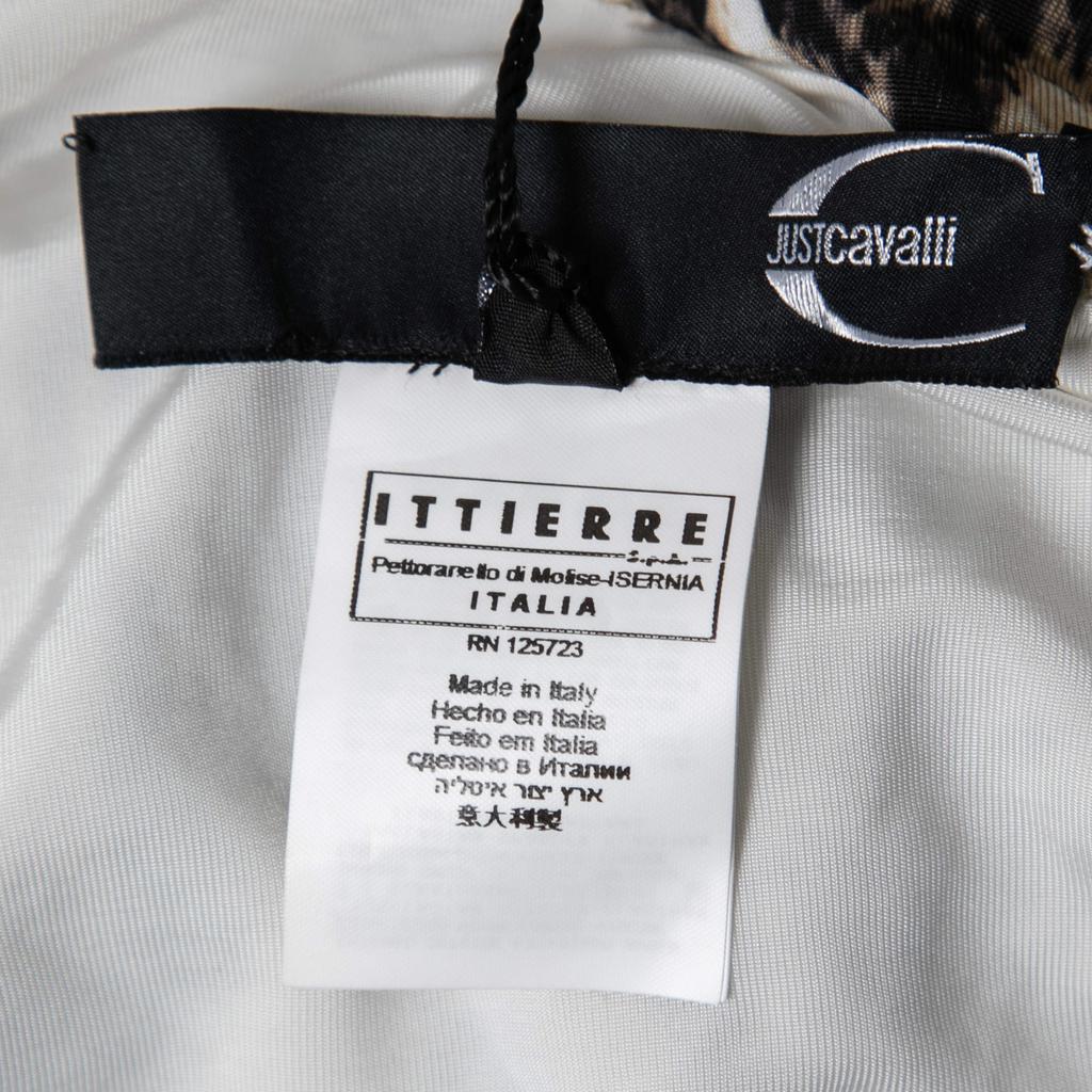 Just Cavalli Multicolor Snakeskin Print Jersey Draped Mini Skirt M商品第4张图片规格展示