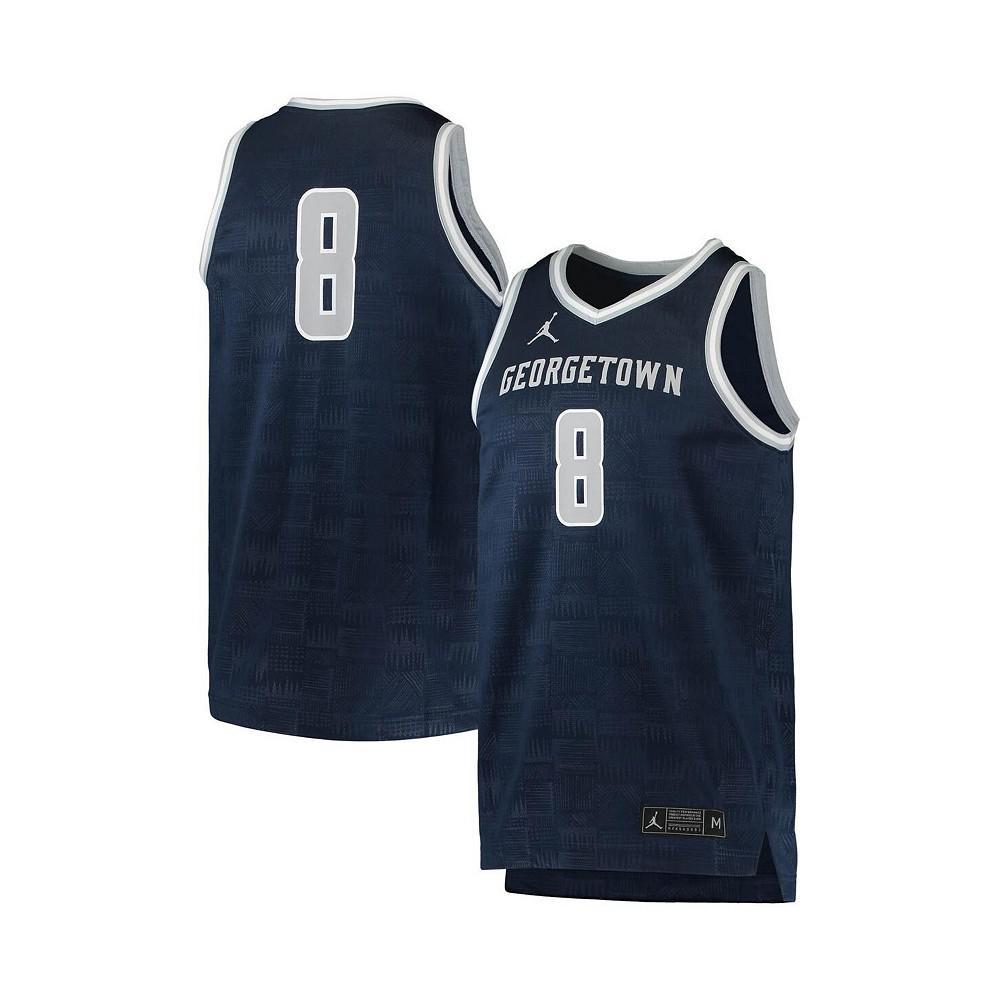 商品Jordan|Men's Brand #8 Navy Georgetown Hoyas Team Replica Basketball Jersey,价格¥552,第1张图片