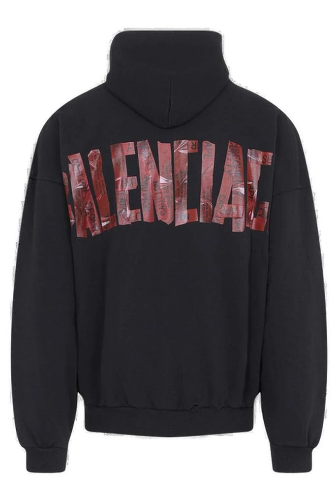 商品Balenciaga|Balenciaga Security Tape Logo Large Zip-Up Hoodie,价格¥6484,第2张图片详细描述