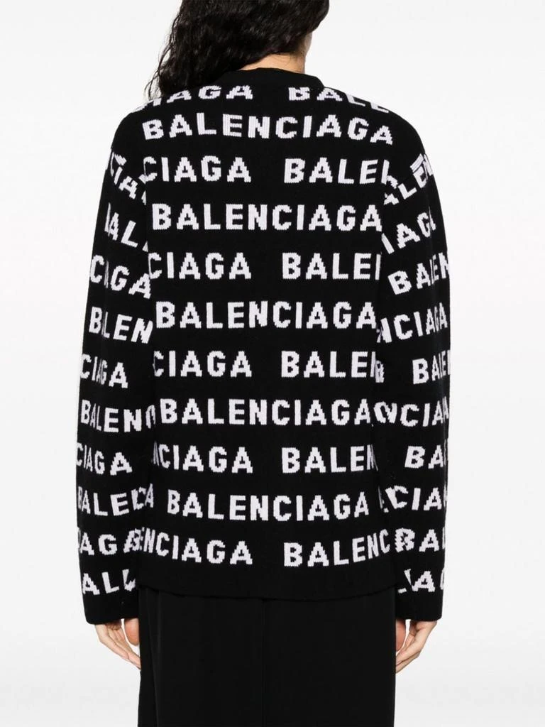 商品Balenciaga|BALENCIAGA - Allover Logo Wool Cardigan,价格¥9982,第4张图片详细描述