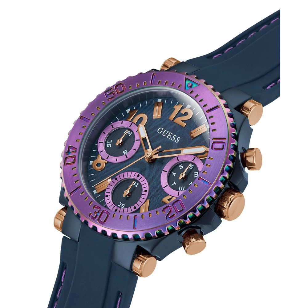 商品GUESS|Women's Quartz Navy Blue Silicone Strap Multi-Function Watch 36mm,价格¥1311,第4张图片详细描述