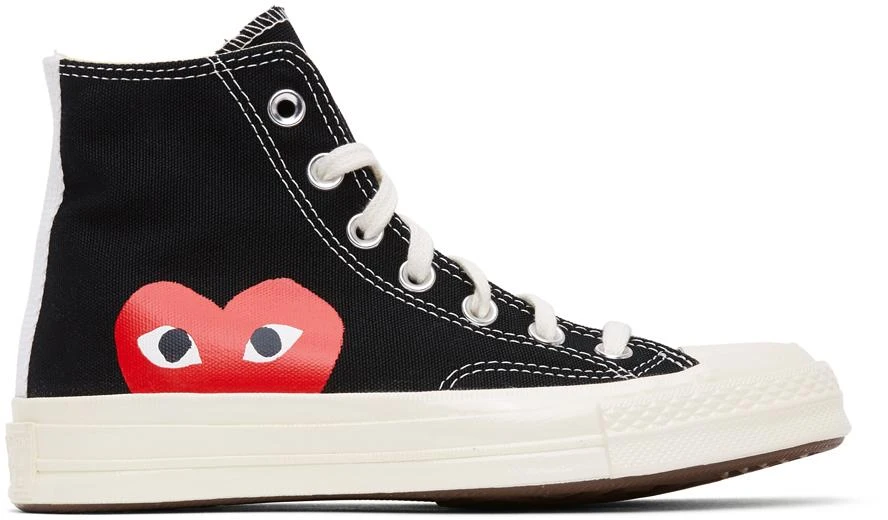 商品Comme des Garcons|Black Converse Edition Half Heart Chuck 70 High Sneakers,价格¥1189,第1张图片