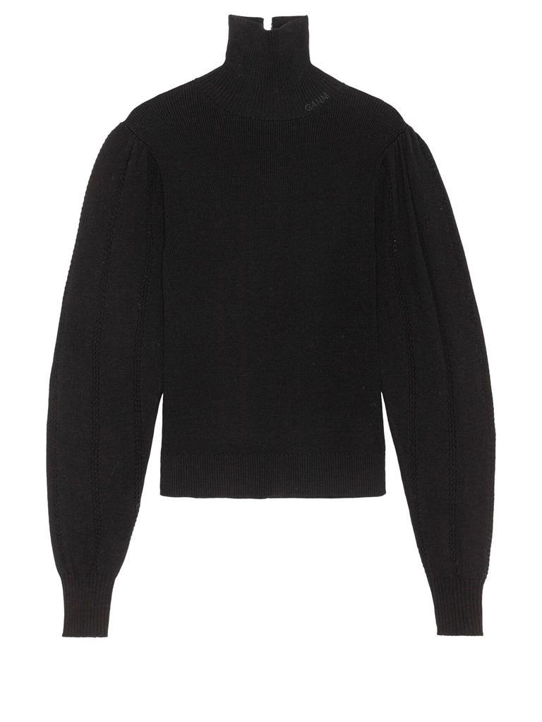 商品Ganni|Black merino wool pullover,价格¥924,第1张图片