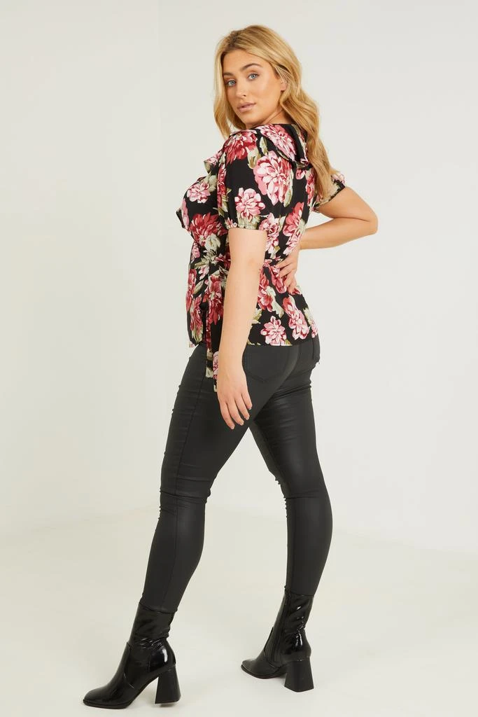 商品QUIZ|Floral Woven Top,价格¥76,第2张图片详细描述