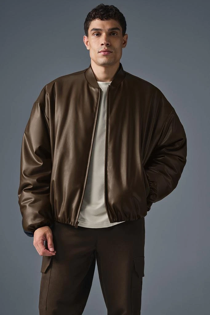 商品Alo|Faux Leather Premier Bomber - Espresso,价格¥2260,第1张图片