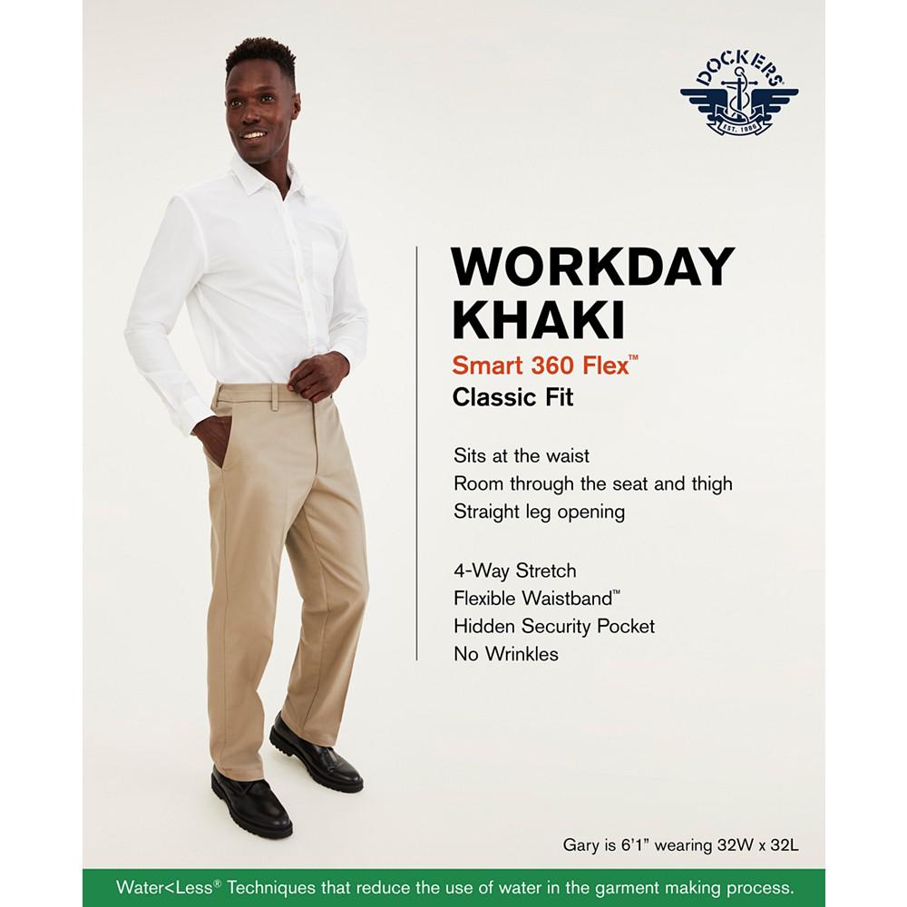 Men's Workday Smart 360 Flex Classic Fit Khaki Stretch Pants商品第4张图片规格展示