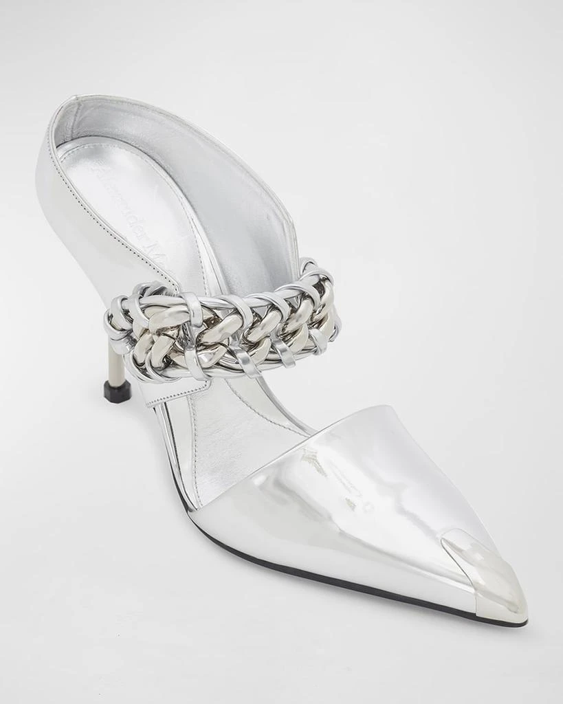 商品Alexander McQueen|Punk Metallic Chain Mule Pumps,价格¥3647,第3张图片详细描述
