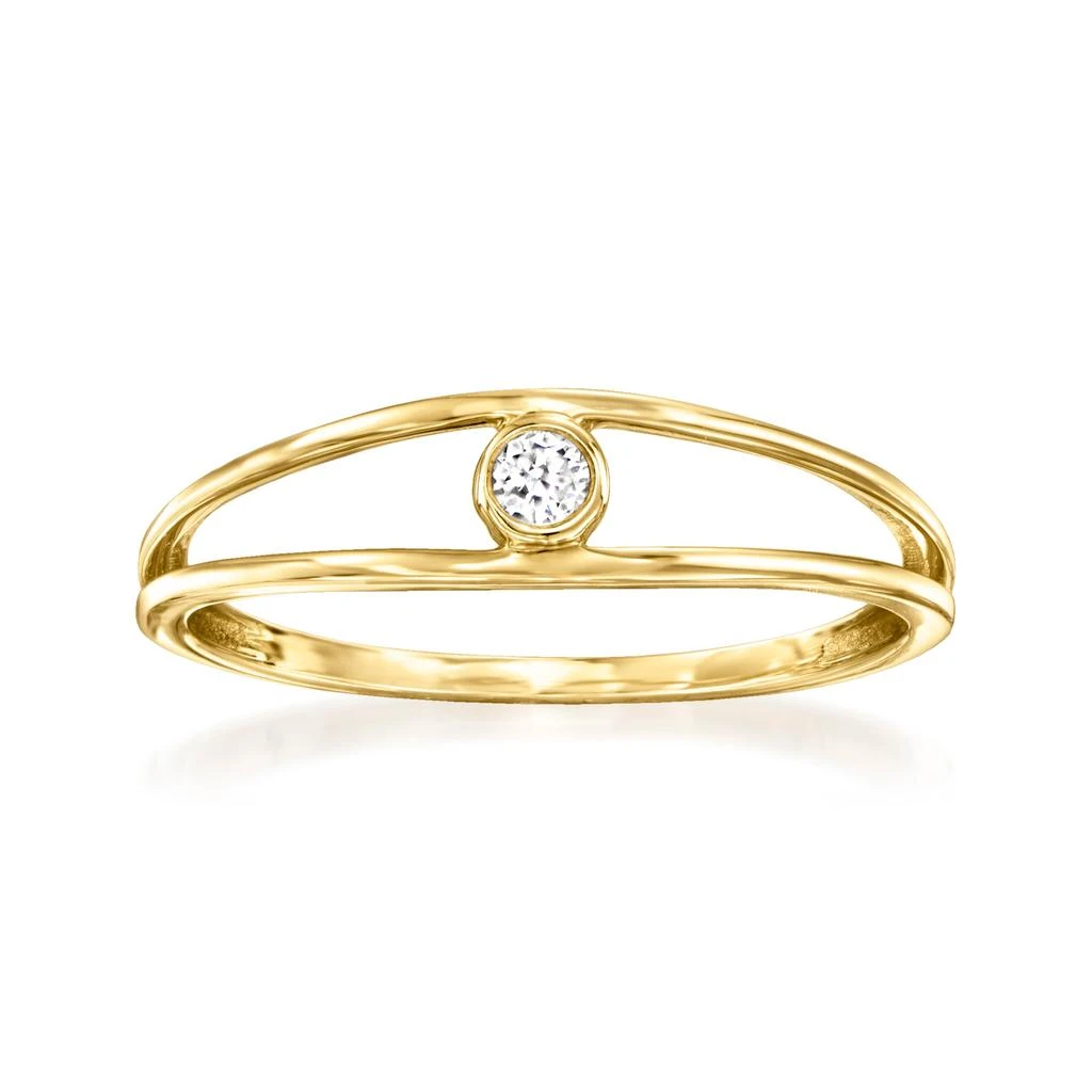 商品RS Pure|RS Pure by Ross-Simons Diamond-Accented Open-Space Ring in 14kt Yellow Gold,价格¥1739,第1张图片