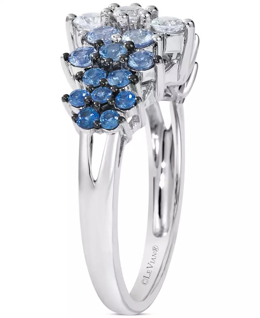 商品Le Vian|Blue Ombré Sapphire (1 ct. t.w.) & White Sapphire (1/3 ct. t.w.) Cluster Ring in 14k White Gold,价格¥8115,第3张图片详细描述