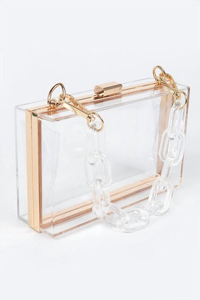 商品Artini Accessories|Artini Accessories - Women's Lucite Chain Handle Stadium Box Clutch,价格¥340,第1张图片