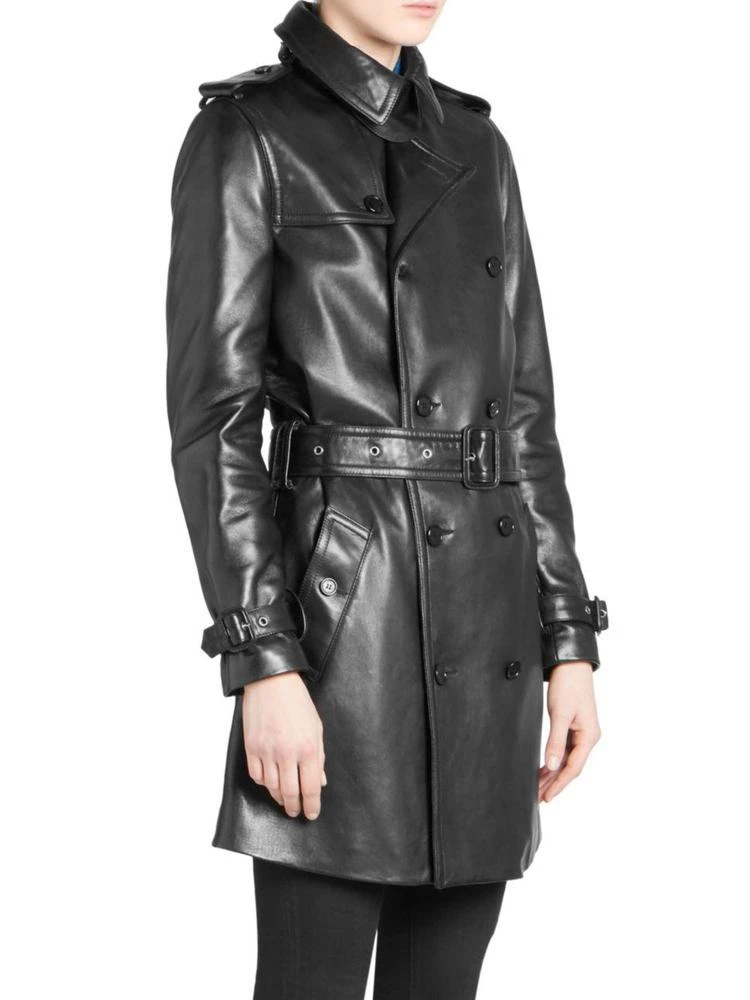 商品Yves Saint Laurent|Saint Laurent - Leather Trench Coat,价格¥46108,第3张图片详细描述
