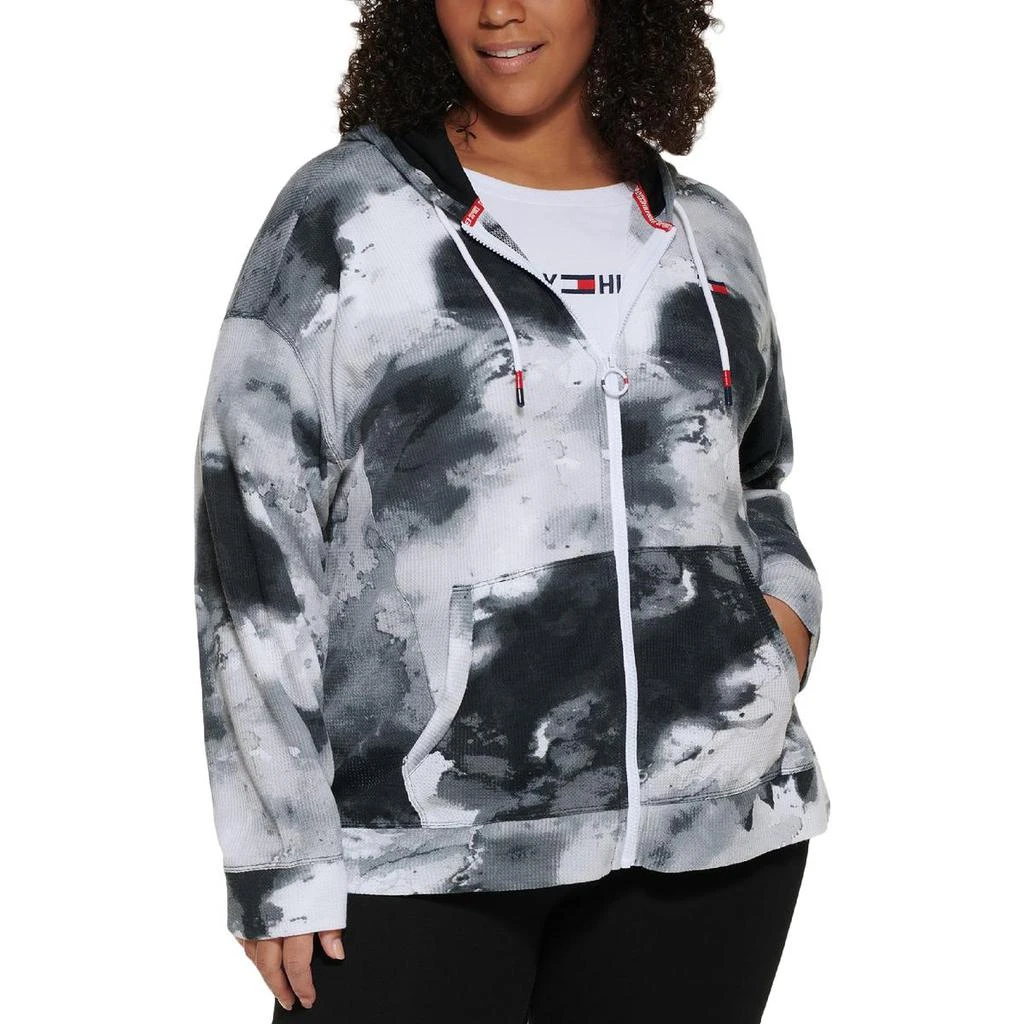 商品Tommy Hilfiger|Tommy Hilfiger Sport Womens Plus Tie Dye Fitness Hoodie,价格¥77,第1张图片