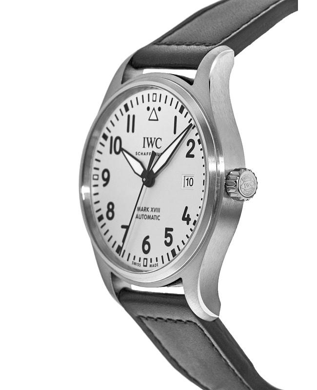 IWC Pilot's Mark XVIII Silver Dial Black Leather Strap Men's Watch IW327012商品第3张图片规格展示