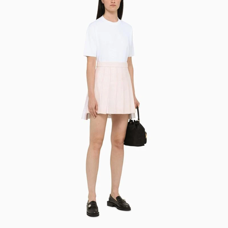 商品Thom Browne|Pink and white pleated skirt,价格¥3257,第2张图片详细描述