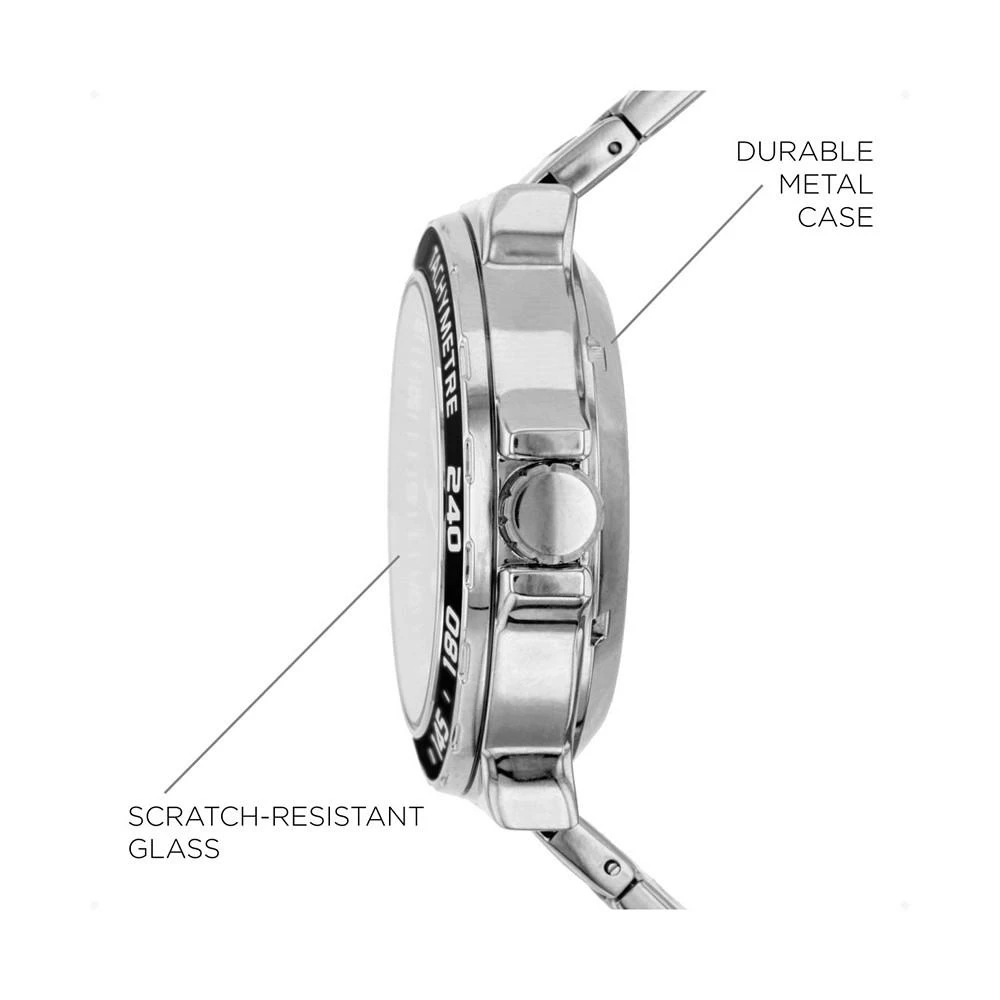 商品iTouch|Connected Men's Hybrid Smartwatch Fitness Tracker: SIlver Case with Two Toned Metal Strap 42mm,价格¥263,第2张图片详细描述