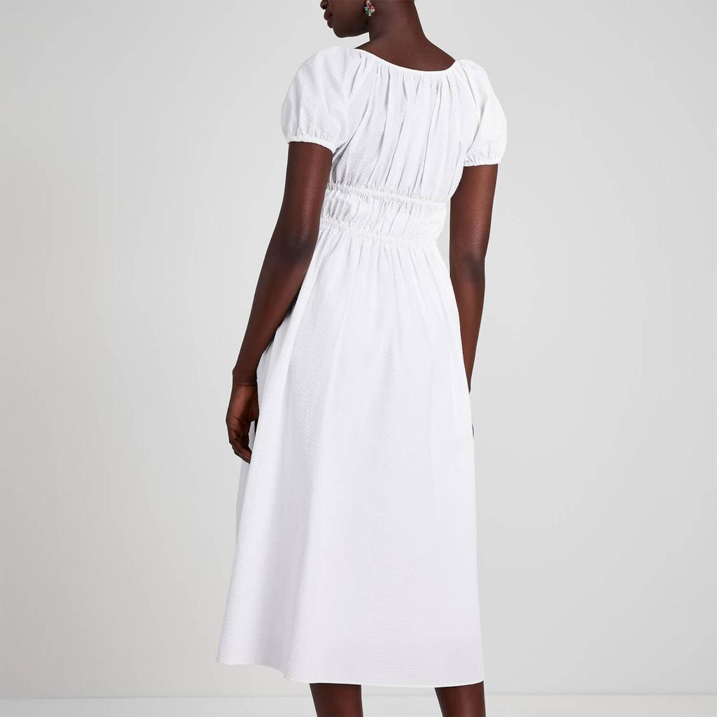 商品Kate Spade|Kate Spade New York Women's Seersucker Puff Sleeve Dress - White,价格¥1371,第4张图片详细描述